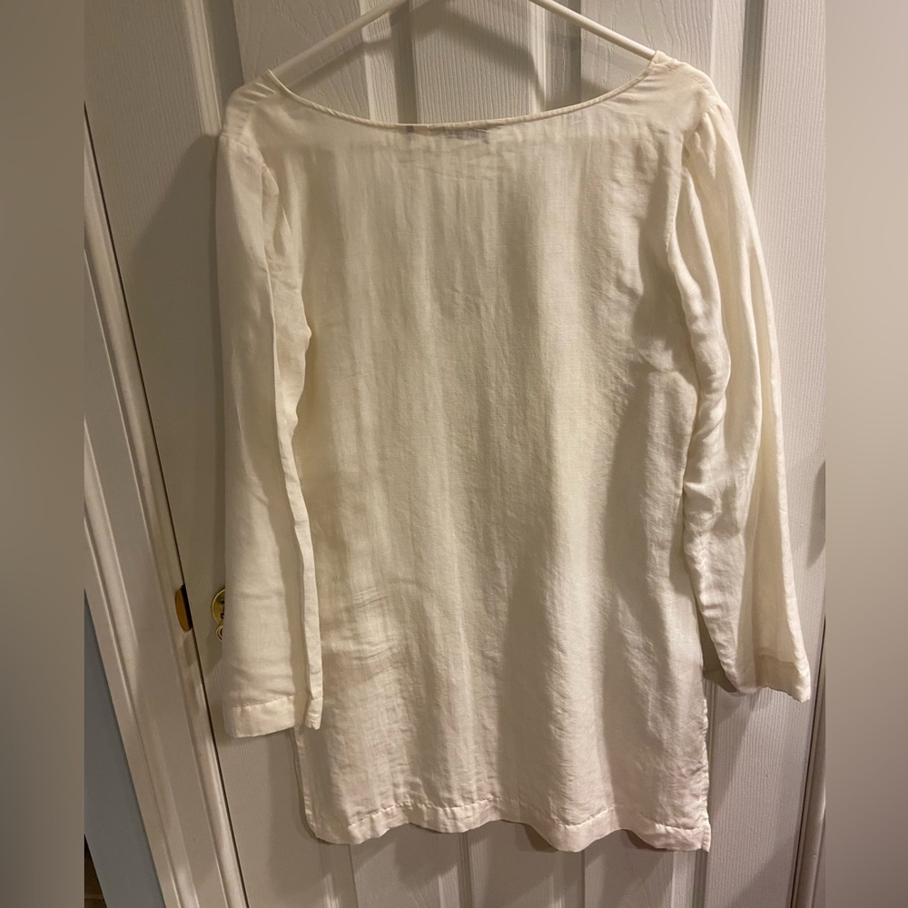 Tommy Bahama Cream Tunic Bathing Suit Coverup Small EUC Cotton/silk - Picture 3 of 8